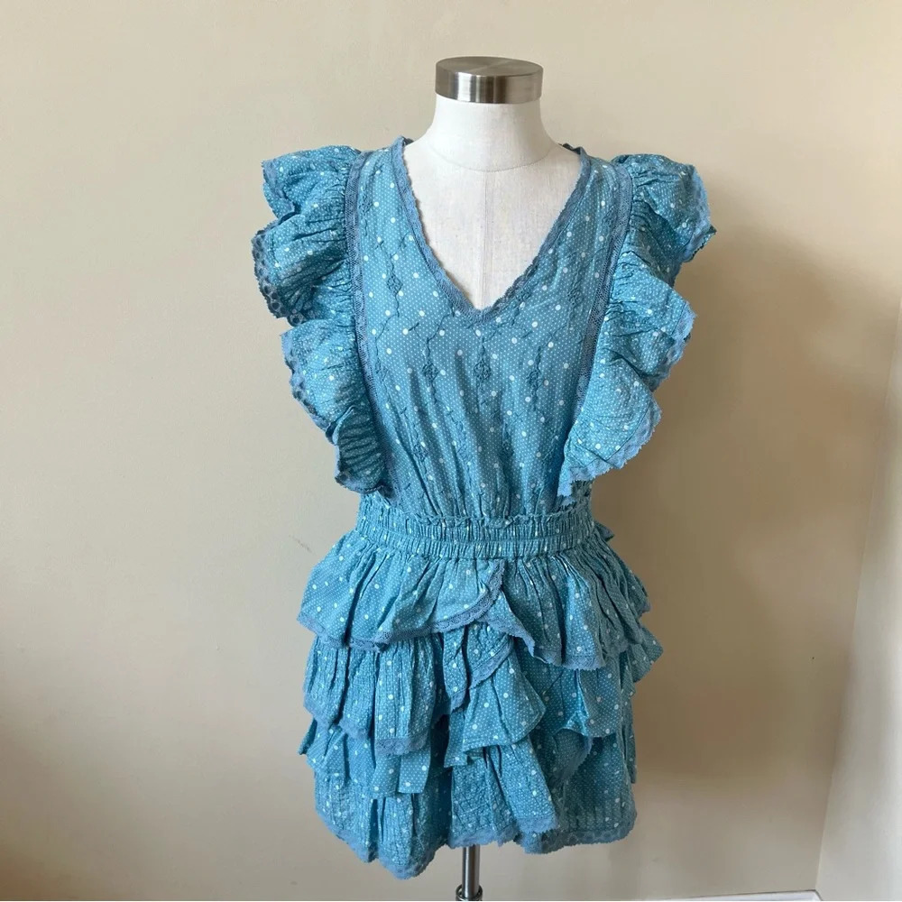 LoveShackFancy Corelli Ruffle Mini Dress Size 26141 - Picture 6 of 16